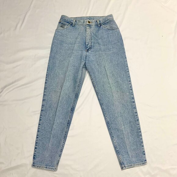 VTG 80s 90s Wrangler For Women High Waisted Mom Jeans Light Wash Blue Denim - Picture 1 of 9